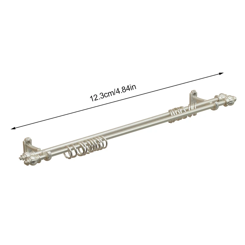 1Pc Casa Delle Bambole In Miniatura Tenda Asta di Supporto Modello 1:12 Mini Gancio In Metallo Anelli Finestra Fitgs Decor Giocattolo Casa di Bambola Accessori