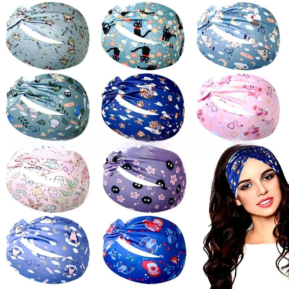 

Yoga Headband Printed Wide Knot Sweat Absorbent Sports Hairband for Women