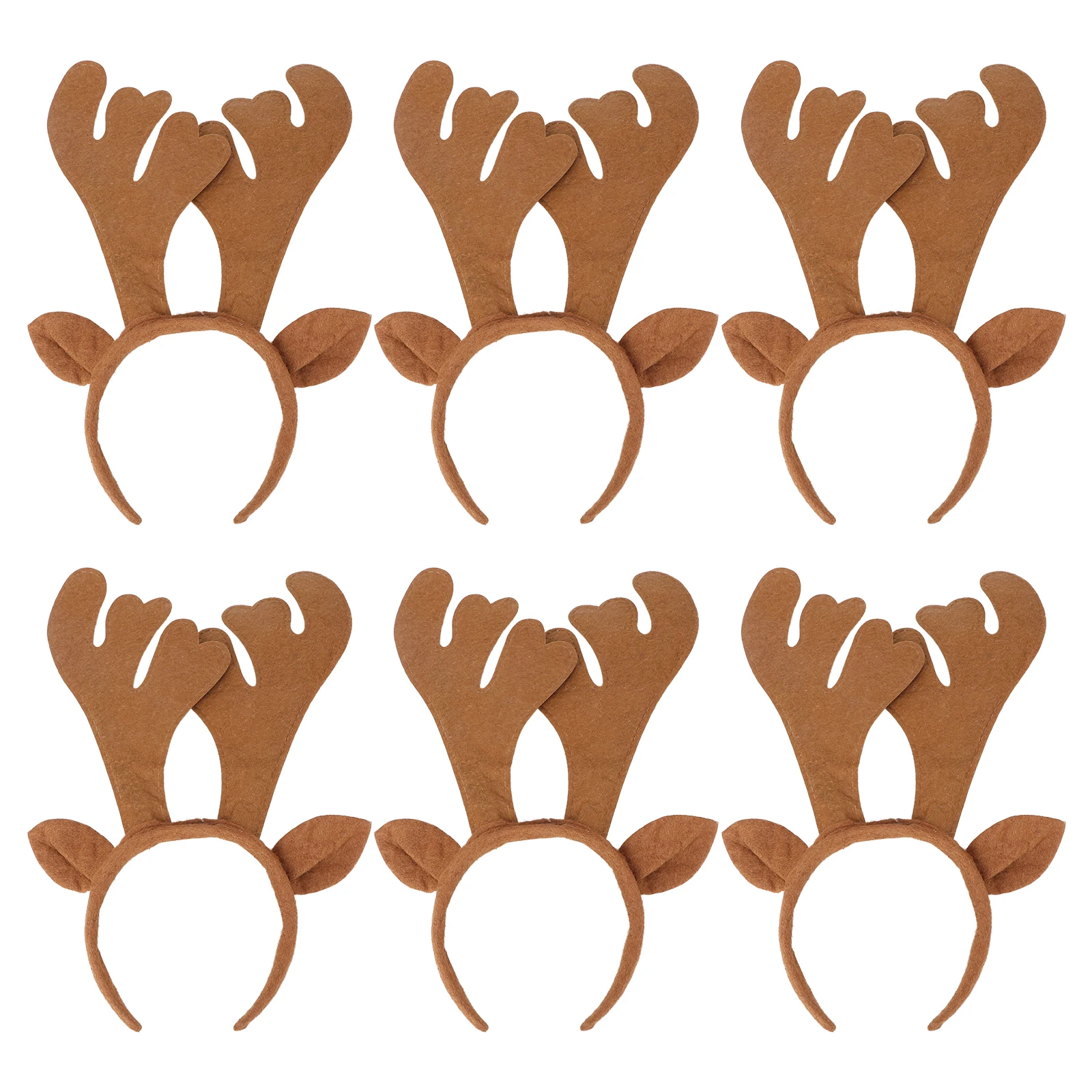 

6pcs Antler Headband Cute Deer Reindeer Adults Children Hair Bands Headwear Christmas Costumes Party Accessories Durable Size