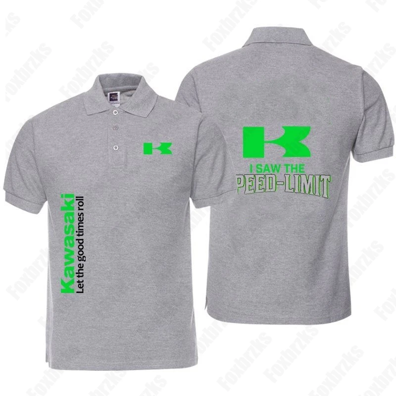 Homens e menino Kawasaki Heavy Locomotiva Polo, entusiasta de motocicleta, cultura, equitação, locomotiva, KID, Top personalizado adulto, novo, verão