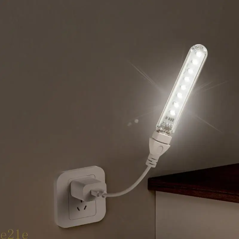 E21E USB Power 8 LED إضاءة بيضاء للتخييم والصيد وغرفة النوم والقراءة