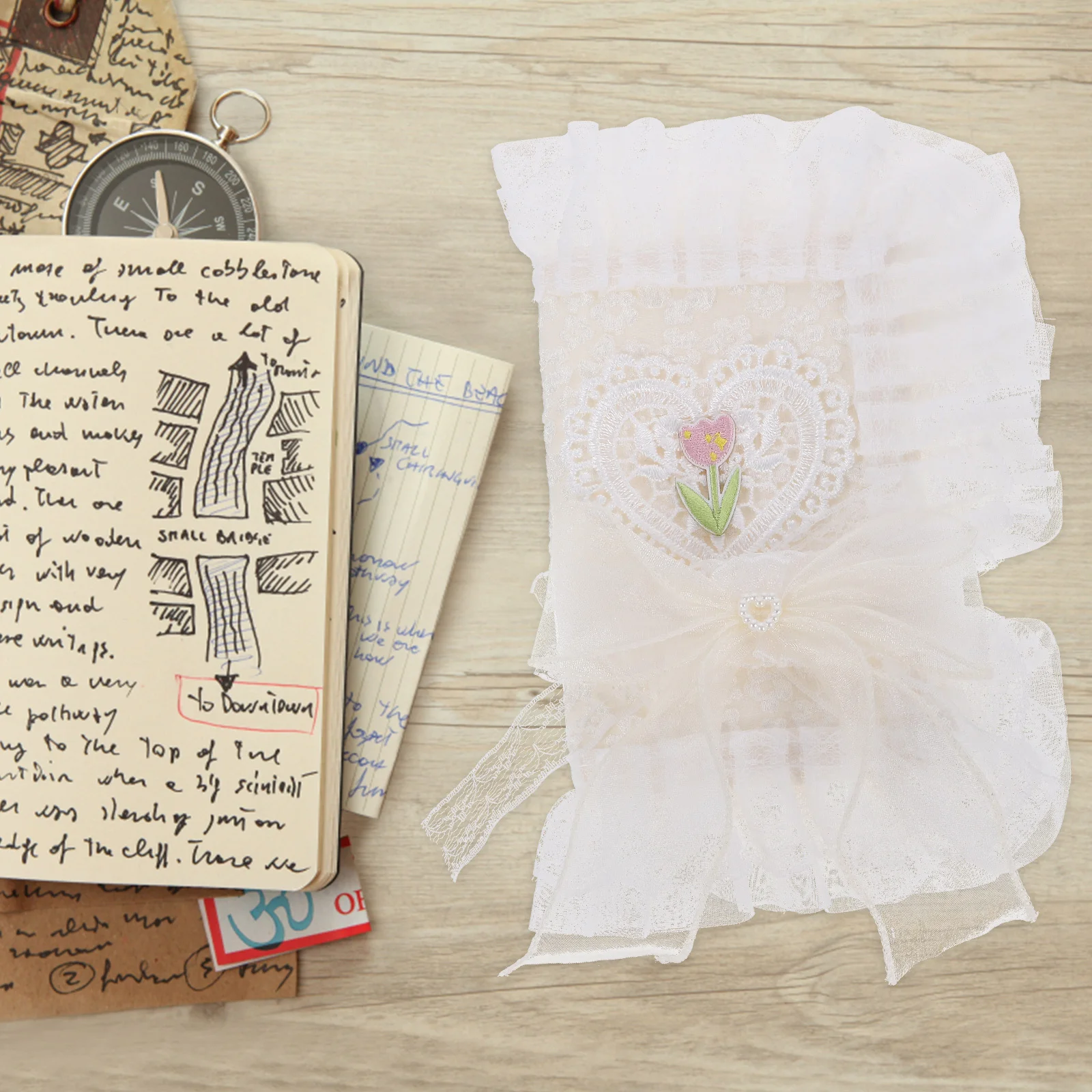 Sampul Buku Renda Halus Sarung Kain yang Dapat Dicuci Dekorasi Kreatif Buatan Tangan Pelindung Dapat Digunakan Kembali Hadiah Bergaya untuk Pecinta Buku