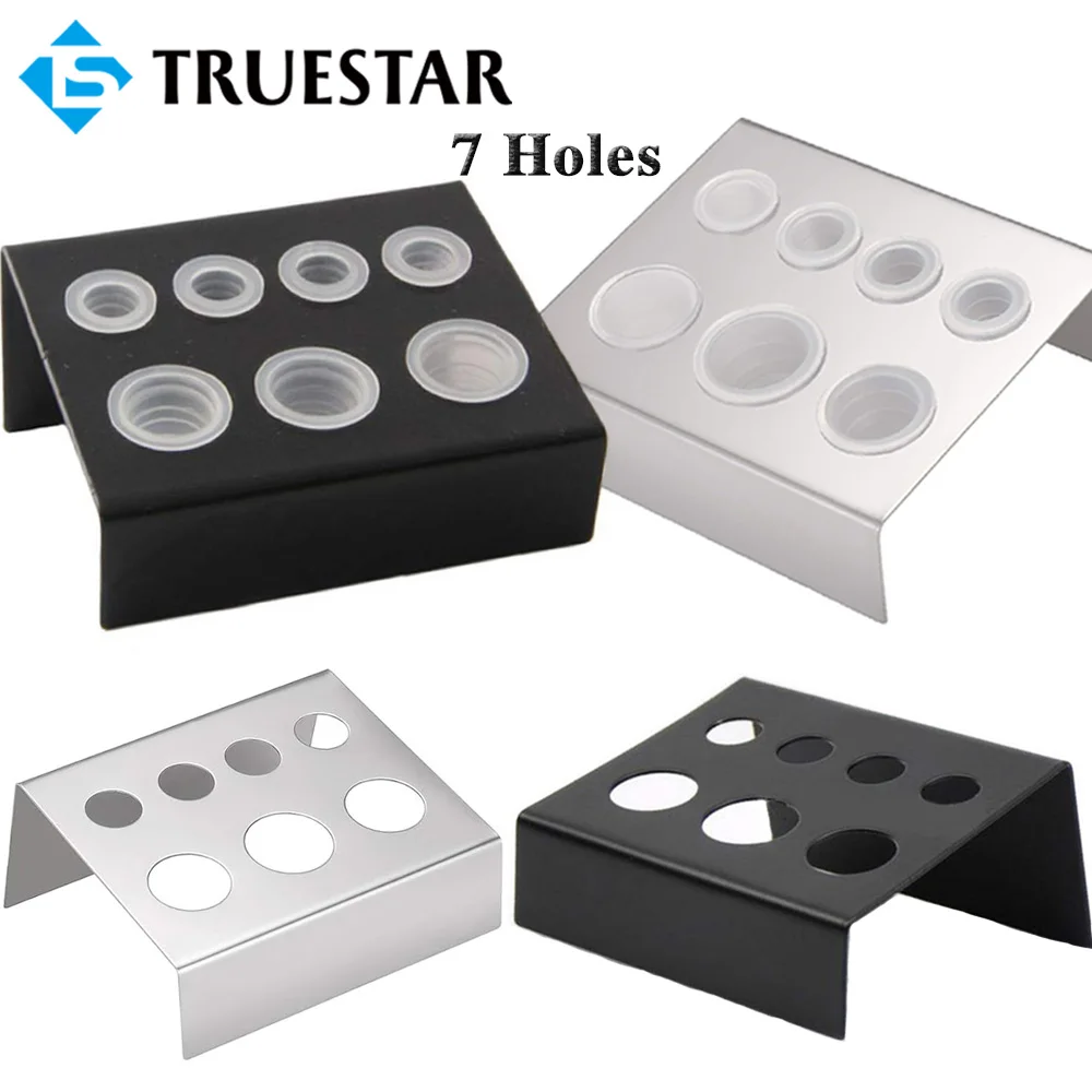 7 Holes Tattoo Ink Cup Holder Stand Stainless Steel Pigment Container Stand Permanent Makeup Tattoo Cap Holder Accessories