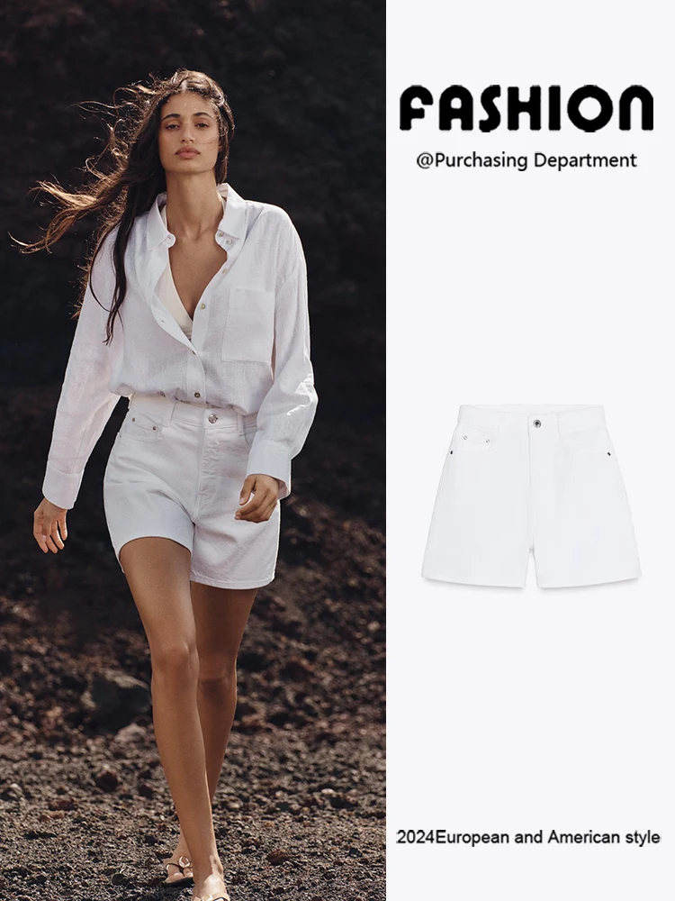 

Модные джинсовые шорты с высокой талией, удобные, свободного кроя, новинка лета 2025, женская одежда, стройнящие, свободные, элегантные