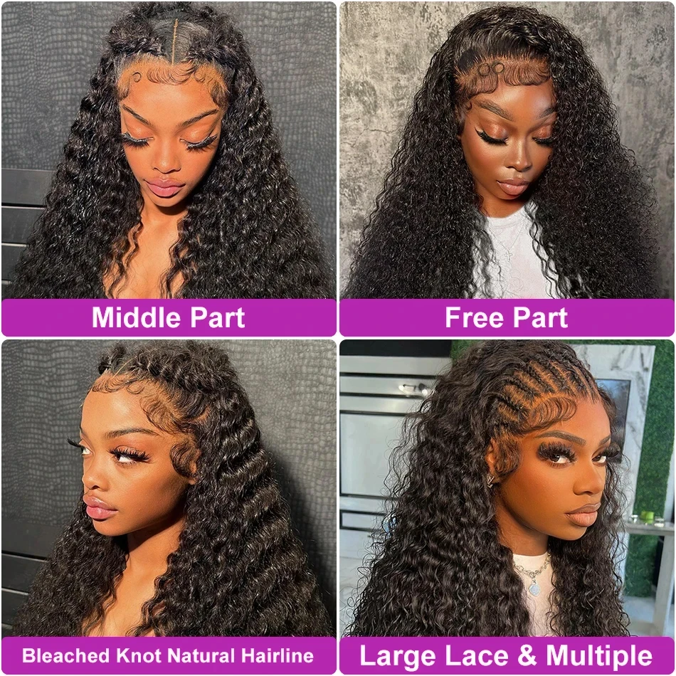 Deep Wave Frontal Wig Hd Lace Wig 13x6 100% Curly Human Hair Wig Accessories For Women Preplucked 13x4 Lace Front  wigs