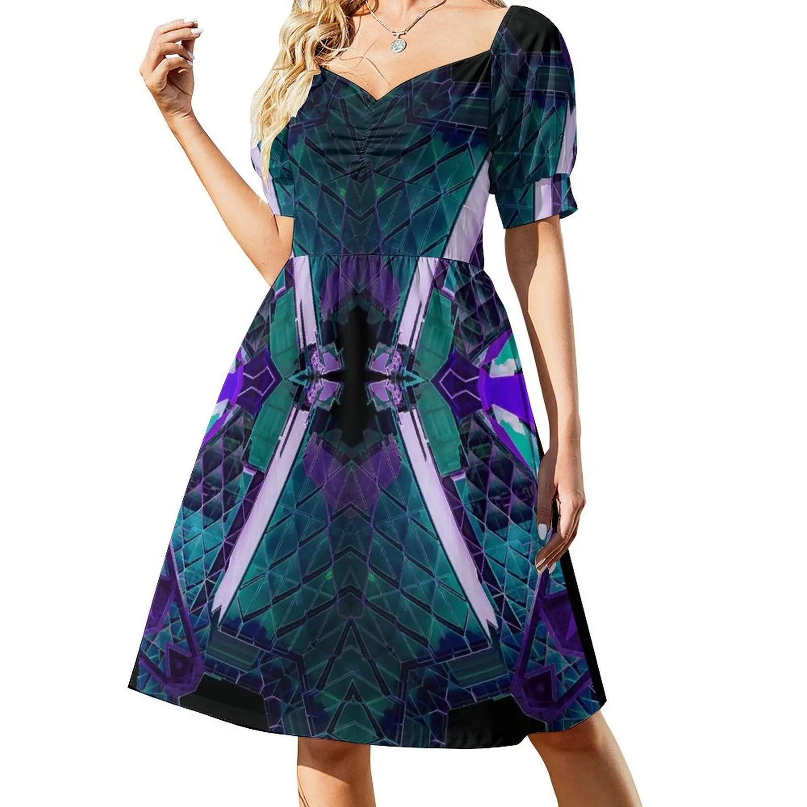 

Urban Fantasy Short-Sleeved Dress chic and elegant evening dress evening dress