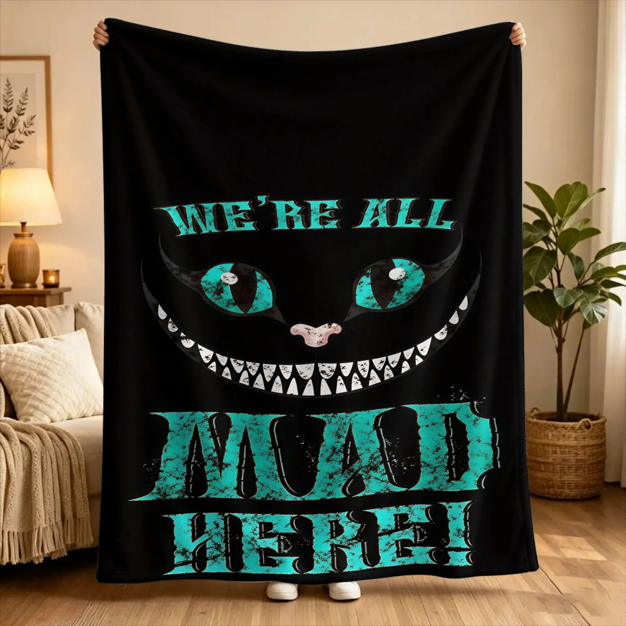 Alice Cheshire Cat  Blankets  Warm Novelty Plush Throw Blanket For Living Room Camping Flannel Bedspread Bed Cover