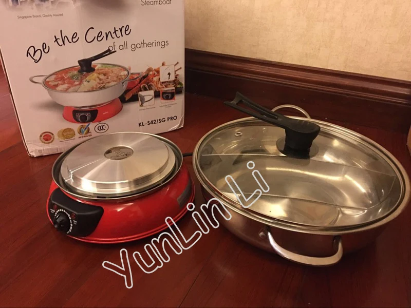 多機能電気鍋,大容量,5リットル,分割,ステンレス鋼