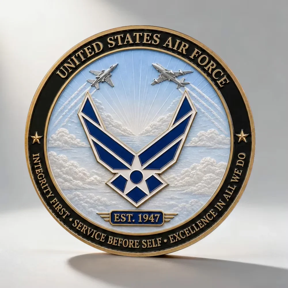 US Air Force Challenge Coin USAF Military Bronze Commemorative Coin Aim High Fly Fight Win Souvenir Veteran Gift