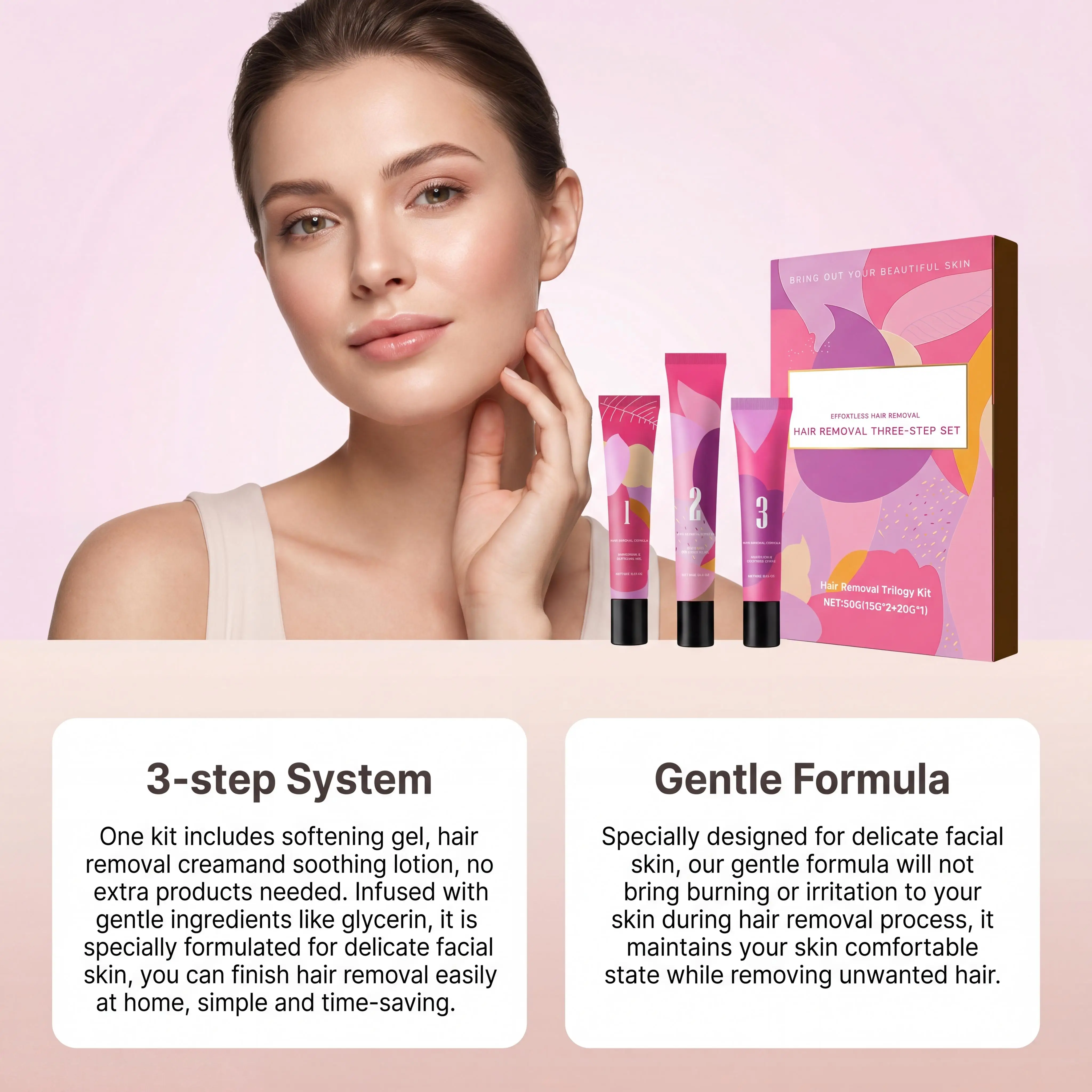 제모 크림 키트 3단계 무통 제모 시스템 복구 및 케어 - Hair Care Step 리뷰 및 가격
