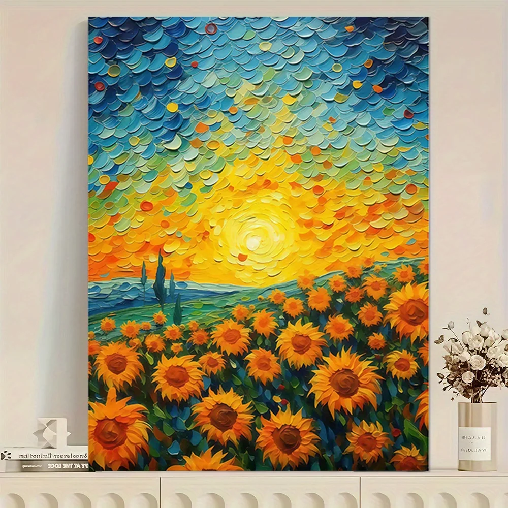 

500/1000/1200/2000PCS Puzzles for Adults Beautiful Sunflower Flower Sea,Jigsaw Puzzles Brain Challenge Game Gift Home Decor