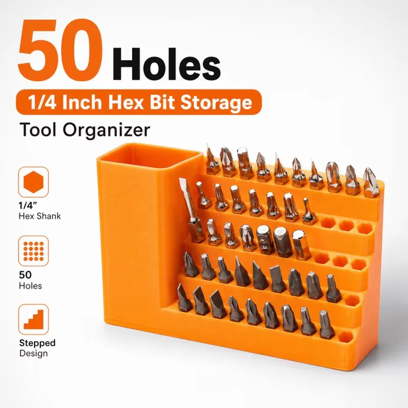 Rafford 50 Hole Screwdriver Bit Holder Organizer Rack image 1