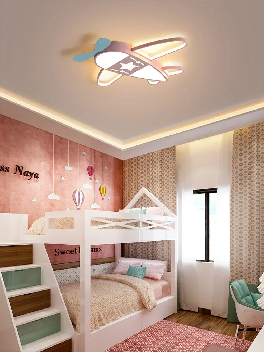 Flugzeug Deckenleuchte Cartoon Kinder Deckenleuchte Kreatives Design Led Weiß Lampe Wohnzimmer Esszimmer Baby Kinderzimmer Zimmer Dekor Lampe – Detail 25