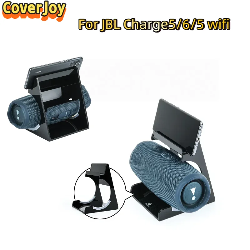 

CoverJoy Акриловая подставка 2-в-1 для JBL Charge 5/6/5 Wi-Fi с держателем для телефона Зарядная база Экономия места Настольный органайзер