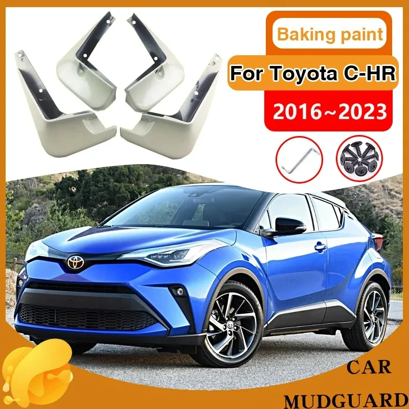 Car Rear Wheel Mudguards for Toyota C-HR 2016~2023 MudFlaps Guards Front Fender Baking Paint Protect Mud Flaps Auto Accessories