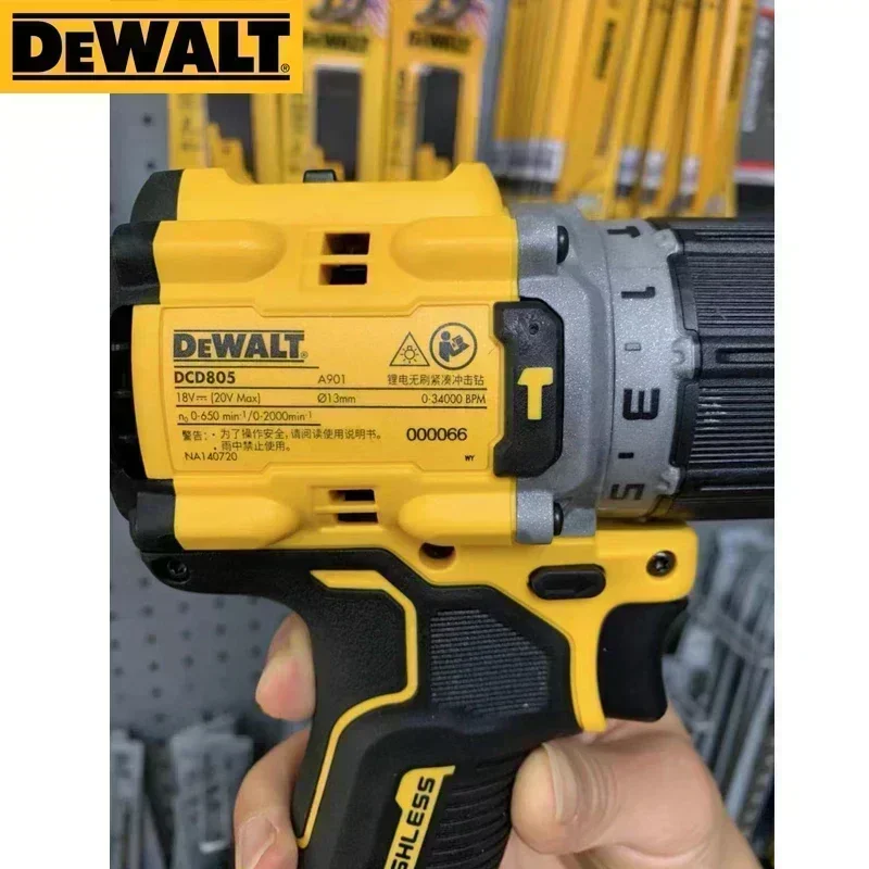 Dewalt-コードレスハンマードリルおよびドライバーキット、充電式電動工具、インパクトドリル、ブラシレス、dcd805、20v max、1/2インチ、dcd805b