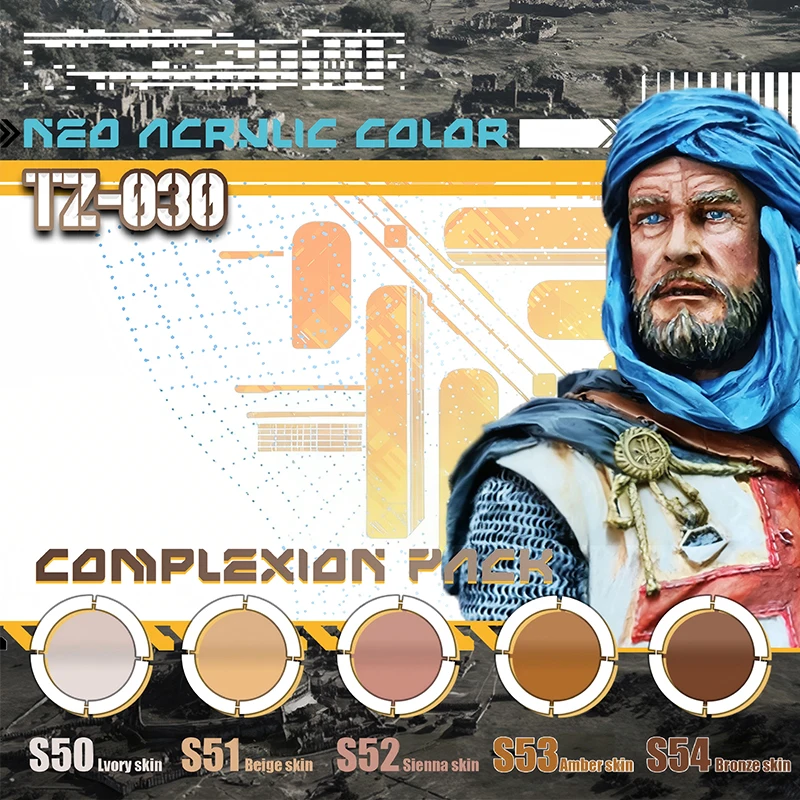

6 бутылок/набор, пигмент на водной основе из смолы TZ-030, схема цвета кожи персонажа, модель пигмента «сделай сам», зеленая экологически живопись