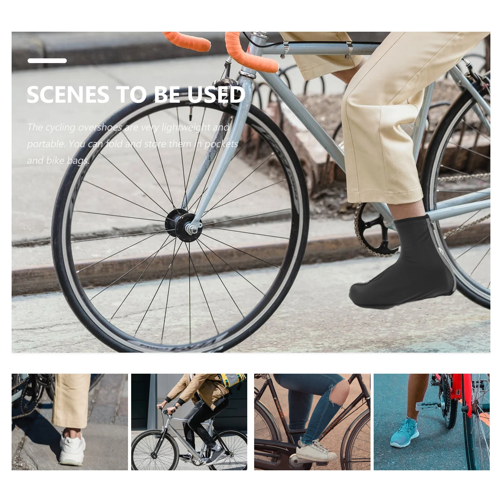 

1Pair Waterproof Cycling Shoe Covers Windproof Winter Warmth Overshoes Non-Slip Outdoor Bike Riding Protective Sleeve