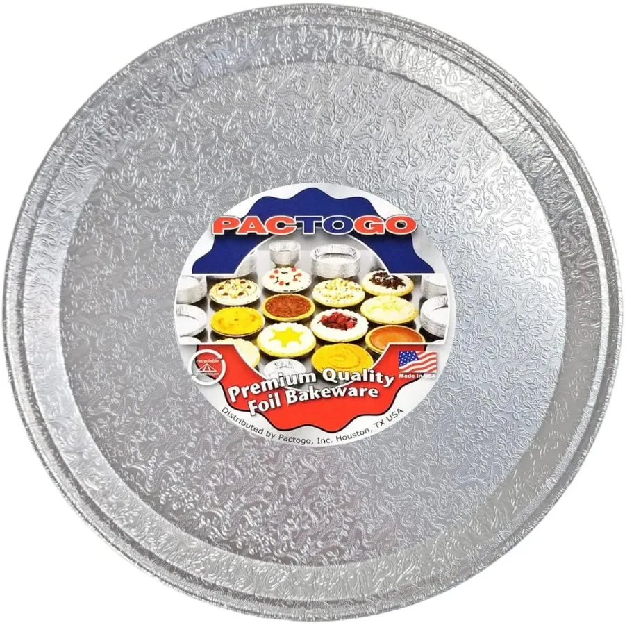 18 bandejas planas redondas de papel de aluminio con tapas de cúpula transparentes, platos de servicio apilables desechables para fiestas, vacaciones y eventos