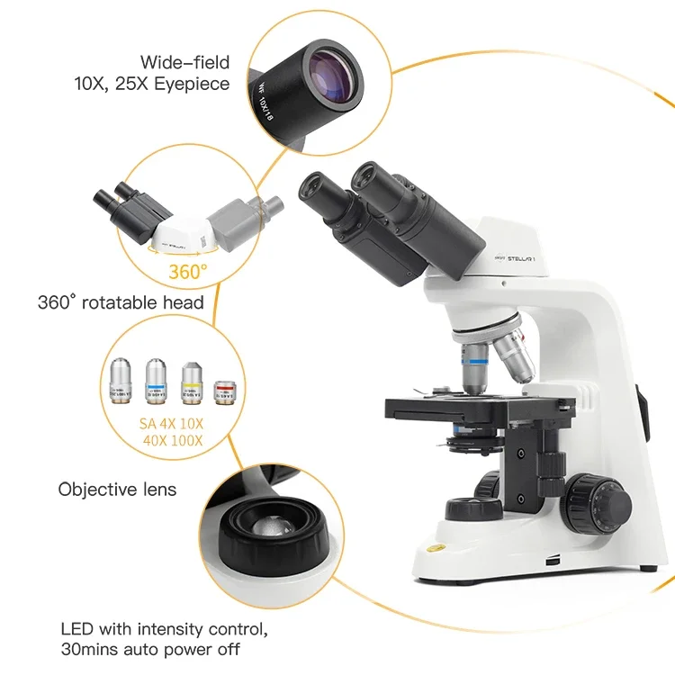 

SWIFT-Stellar1-B High Quality 40X-2500X Optical Biological Compound Binocular Microscopes