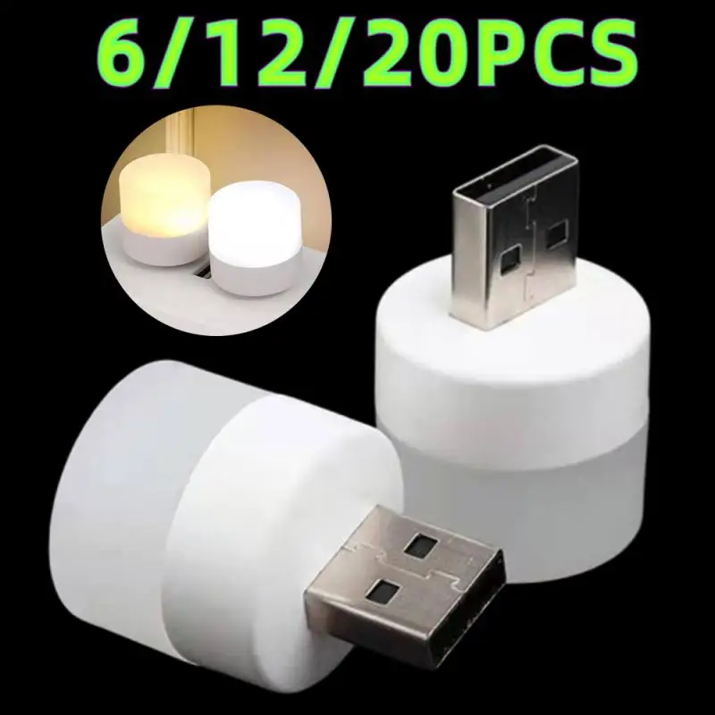 

Mini LED Night Light USB Plug Lamp Power Bank Charging USB Book Lights Small Round Reading USB Night Light