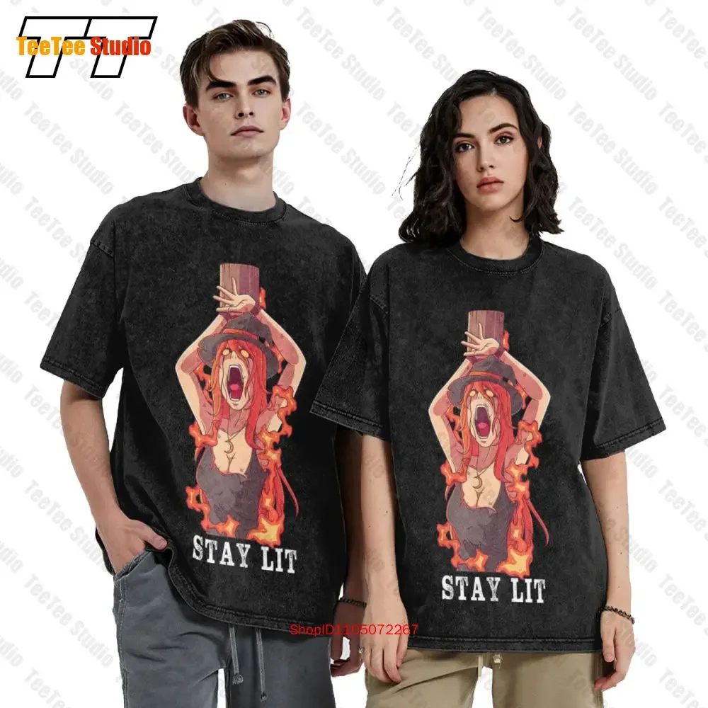 New Limited Occult Stay Lit Devil Hell Unholy Antichr St Witch Vintage Oversized T-Shirt S 3Xl AOGW - view 2