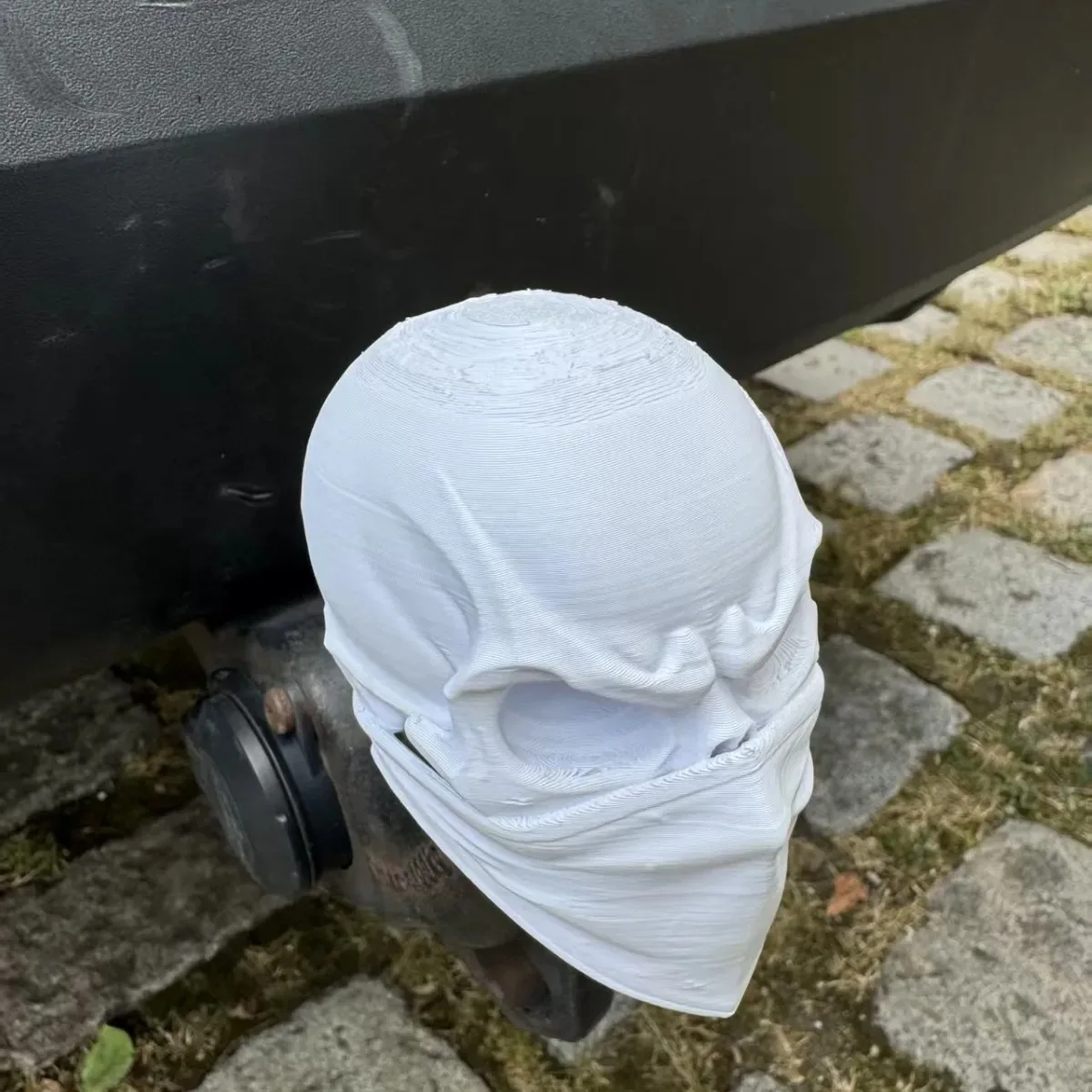 3D Printed Ninja Skull Head Tow Ball Cover Cap Trailer Hitch Protector Decorative Vehicle Exterior Accessory