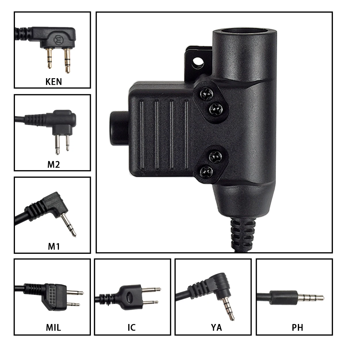 Tactical U94 PTT 7.0 Cable Plug Headset Adapter for Walkie Talkie TYT F8 ipsc Accessories Radio Motorola Kenwood