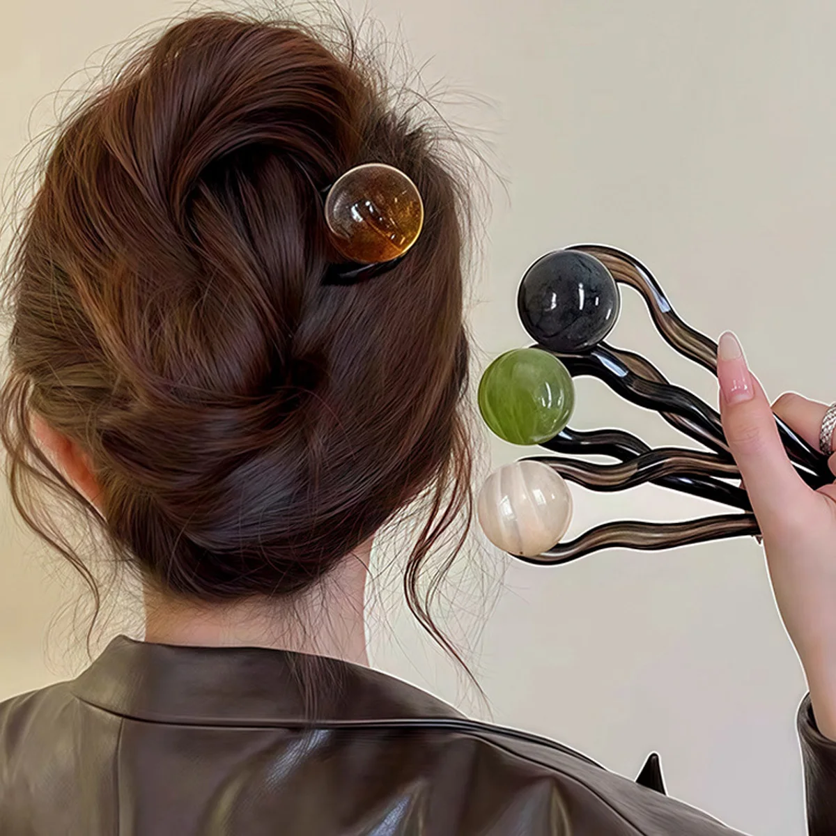 U-Shaped Pearl Hairpin Meatball Head Simple Temperament Hairpin Headdress for Women Elegant Hair Accessories