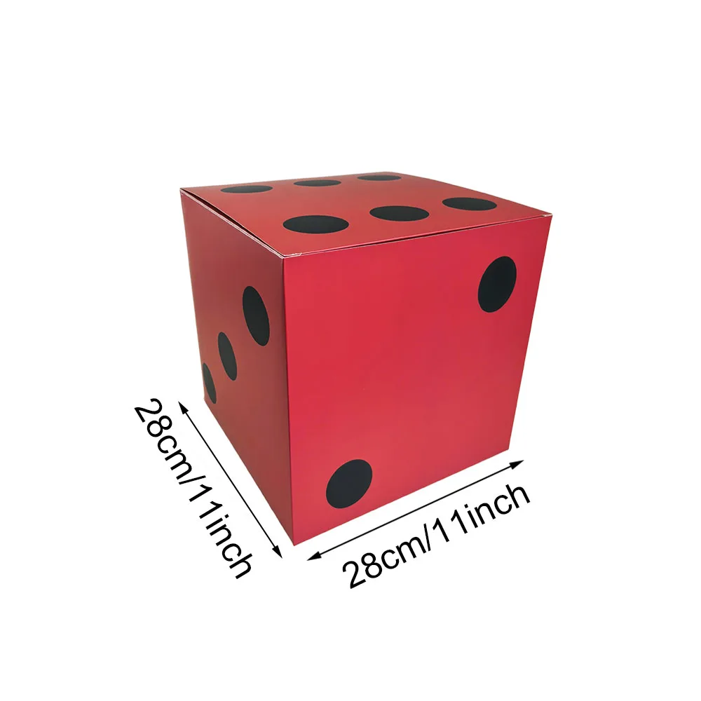 1 stücke Casino Thema Bevorzugung Boxen Dekor 28 cm Weiß Rot Schwarz Casino Würfel Boxen Casino Spiel Nacht Las Vegas geburtstag Party Dekoration – Detail 4