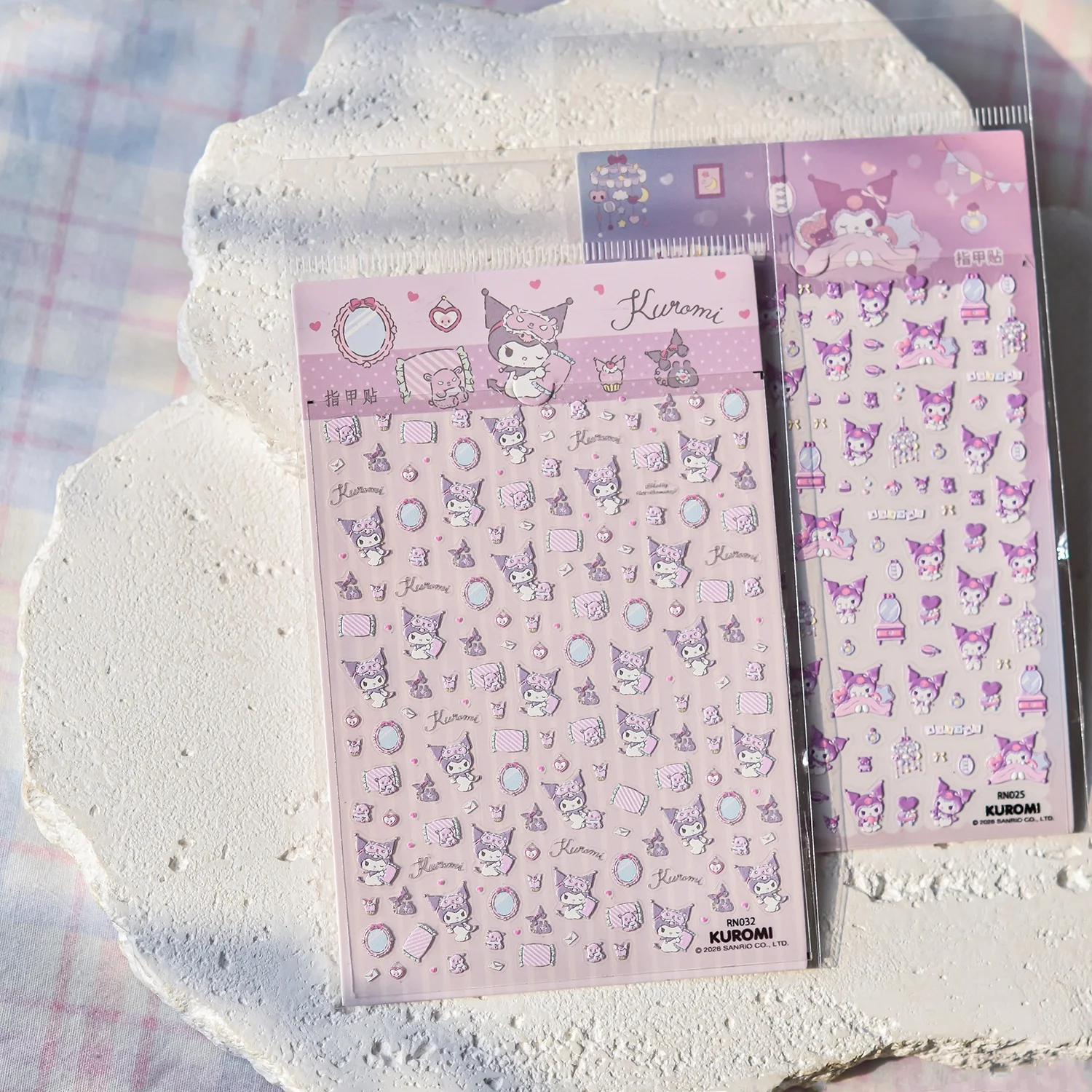 

1PCS Embossed Sanrio Series Nail Stickers Melody Kuromi Self-Adhesive Nail Art Accessories Hello Kitty No Degumming Nail Charm