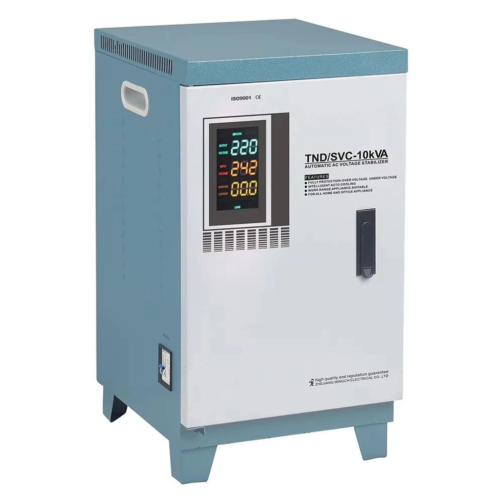 Monofásico 120V 220V 230V SVC 5KVA 10 KW 10KVA 15KVA 20KVA servomotor de cobre regulador de voltaje automático