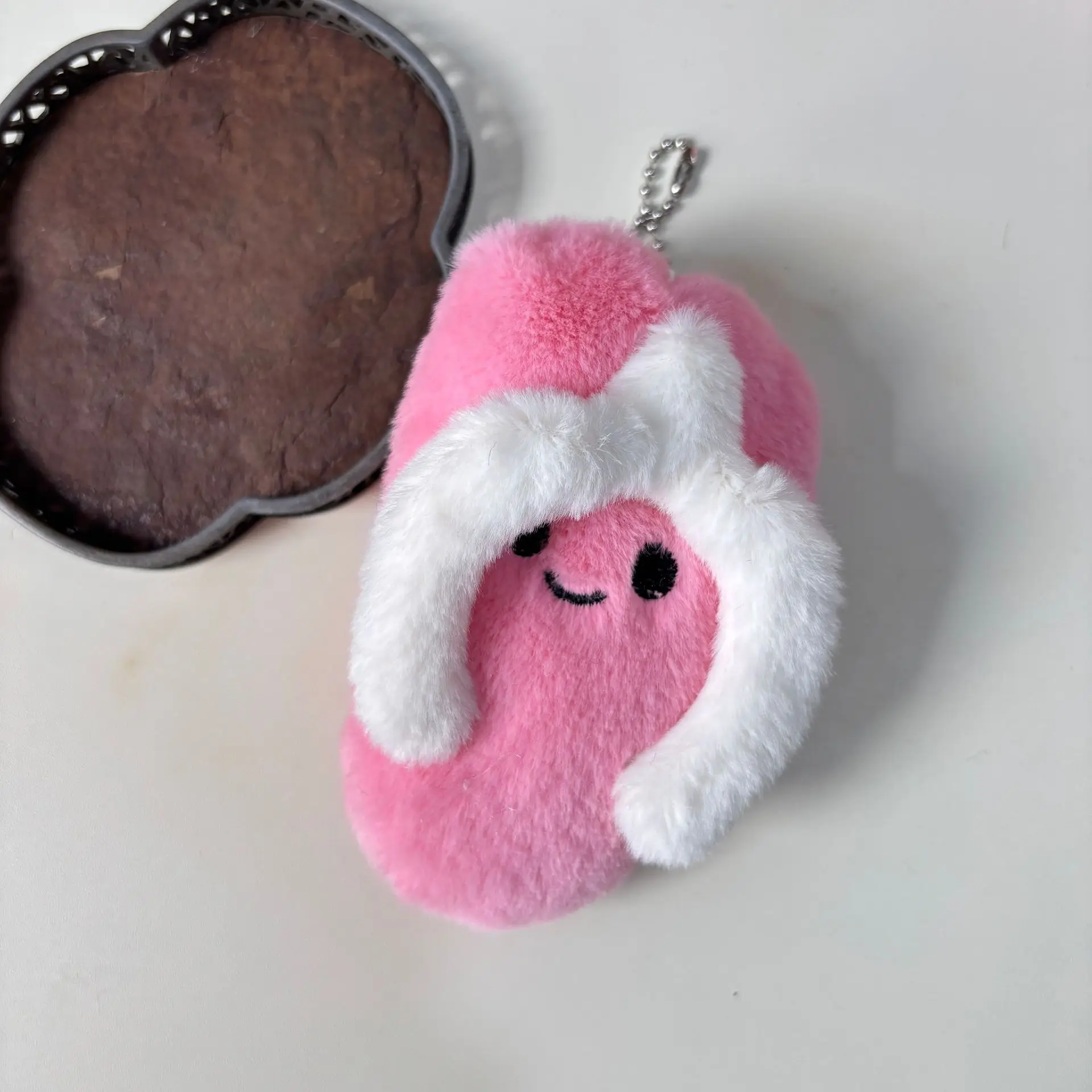 Nuovo divertente peluche pantofole bambola portachiavi spremere cigolante peluche ciondolo pantofole creative peluche portachiavi ciondolo borsa regali carini