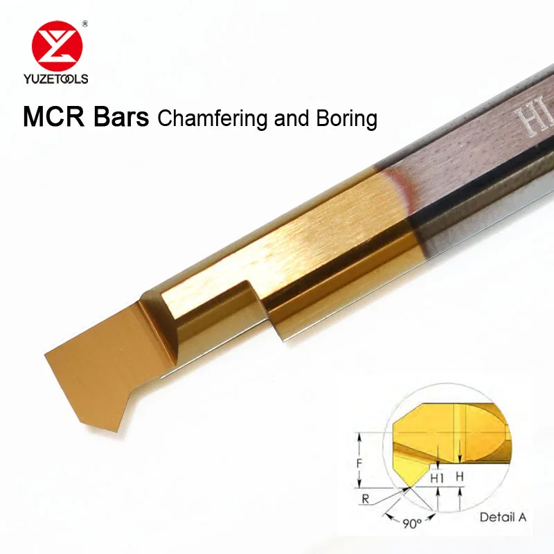 Yuzetools MCR Bars Chamfering and boring Grooving Threading Carbide Mini Internal Lathe Turing Tool Internal Milling Cutter