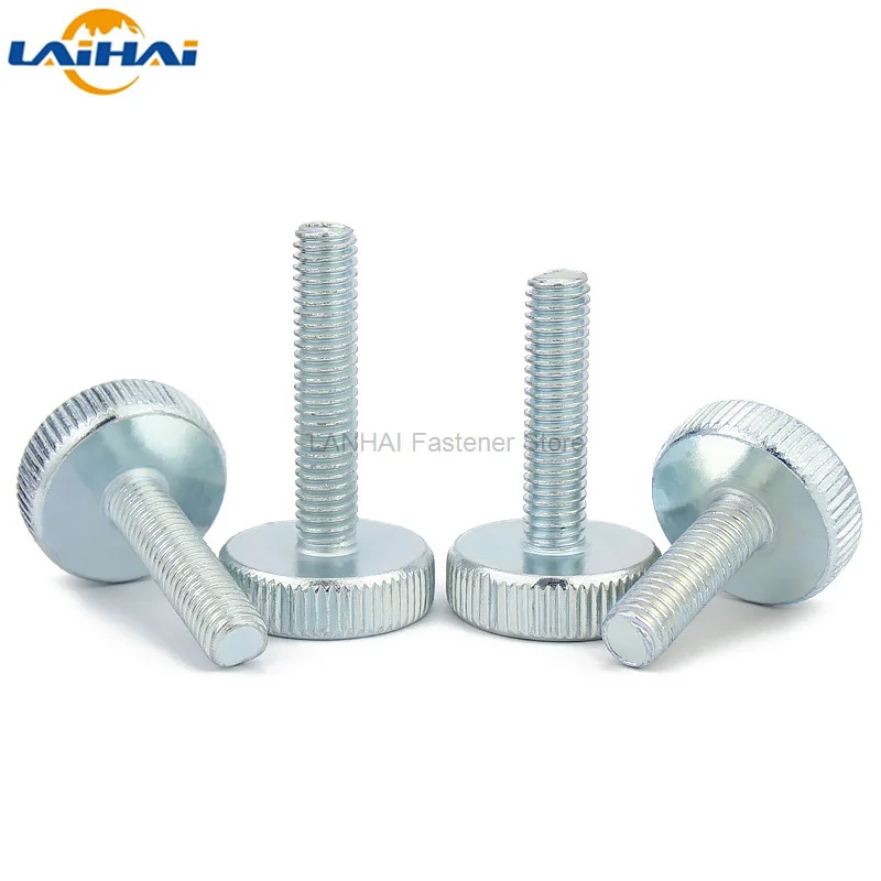 1/2/5pcs M3 M4 M5 M6 M8 M10 DIN653 GB835 Knurl Flat Head Hand Tighten Thumb Screw Curtain Wall Glass Thumbscrew Adjust Toolless