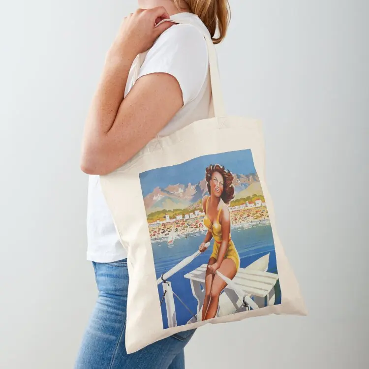 

Vintage Marina di Massa Italian travel advertising Tote Bag custom tote bag canvas tote shoping bag for beach