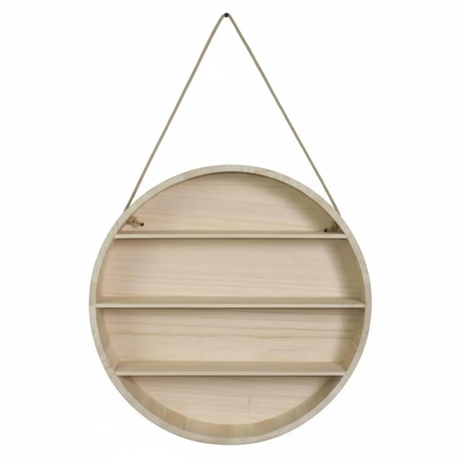 Hanging Wooden Wall Shelf for Kids Room Decor Multi Tier Circular Display Stand for Books and Toys Organizer