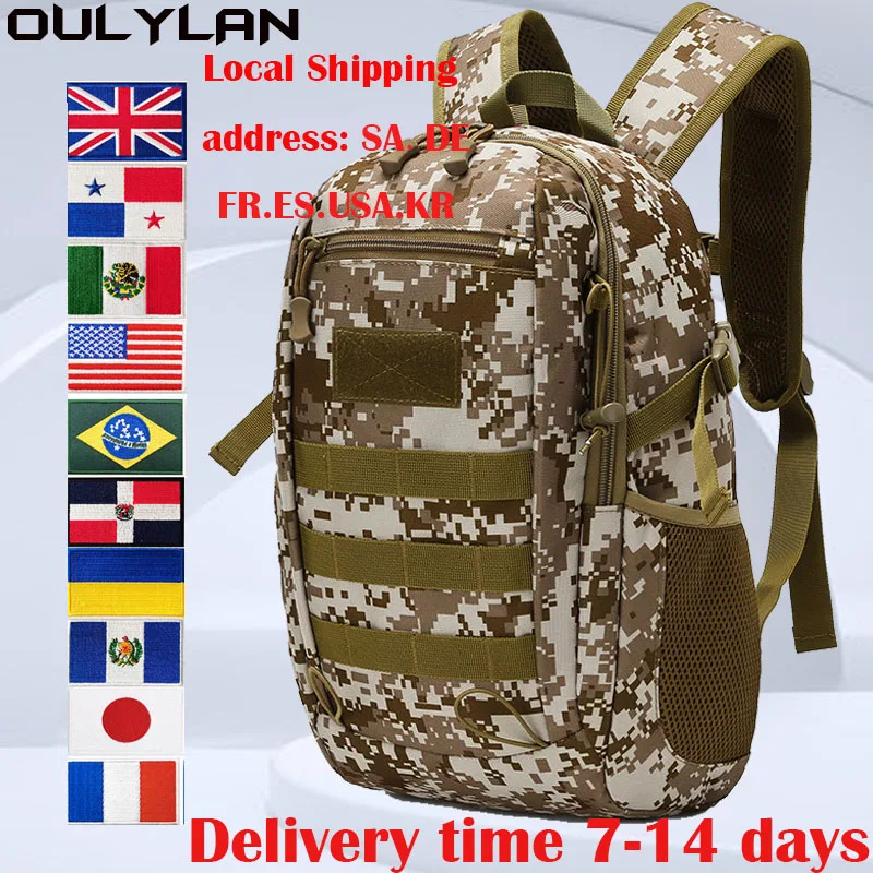 Oulylan 600D Encryption Small Backpack Bylon Sturdy Waterproof Tactical Military Rucksack Boy Girls Bag Camping Cycling Travel