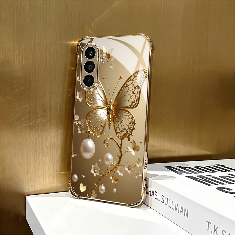 Kingdee pearl pattern glass phone case suitable for Samsung Galaxy S26 S25 S24 S22 S21 S20 FE/Ultra/Plus anti drop back cover