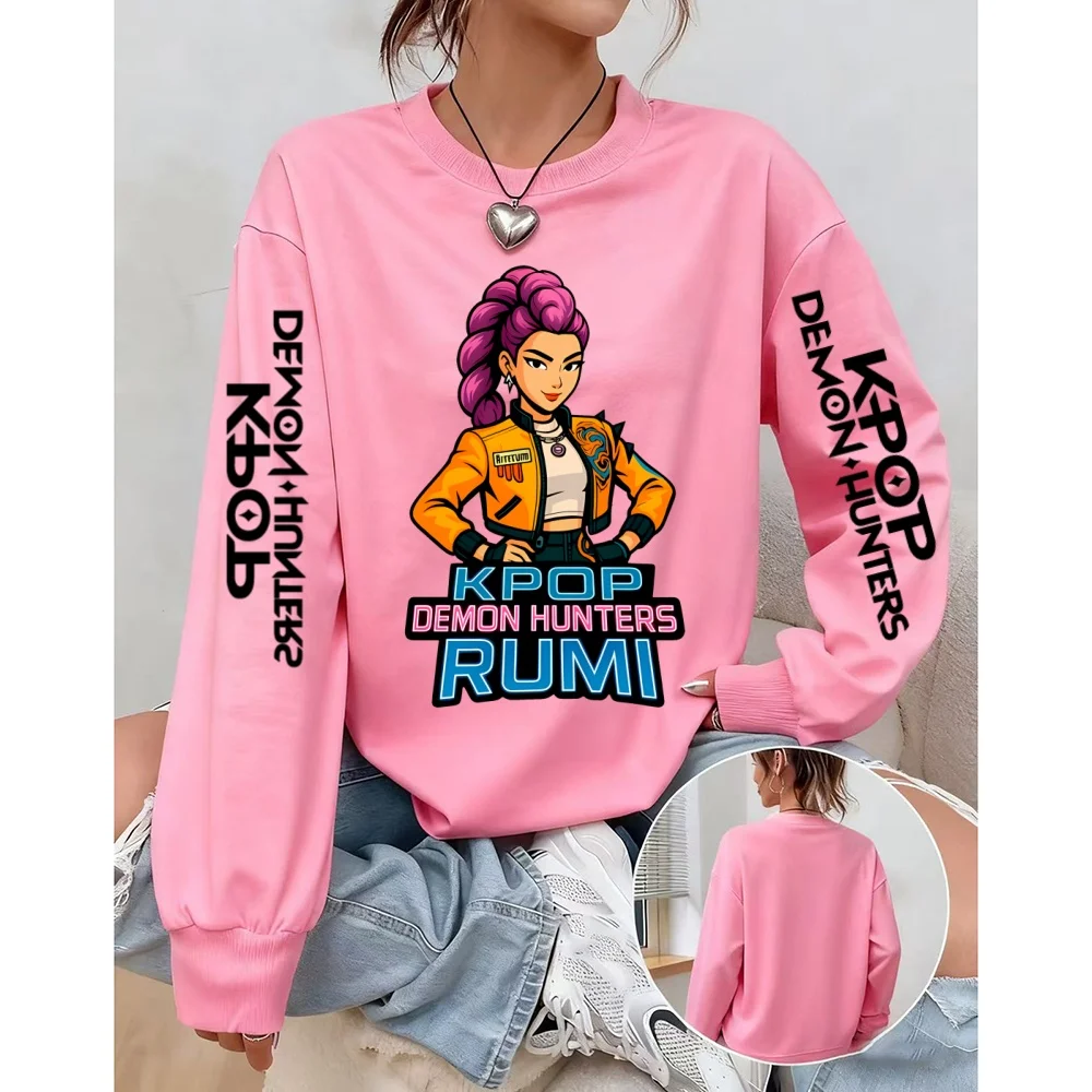 Damska bluza z kapturem jesienna Anime KPop Demon Hunters bluza z kapturem damska codzienna bluza z długim rękawem streetwear