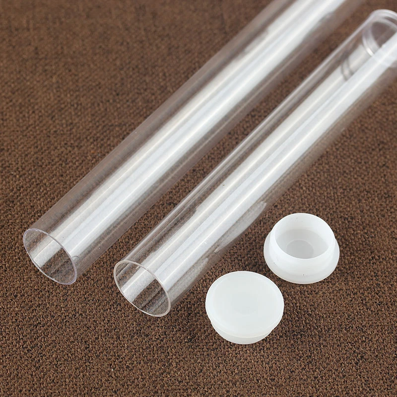 50pcs Clear Storage Tube Small Plastic Round Tubing with Caps Incense Joss Stick Bottle Empty Acrylic Container