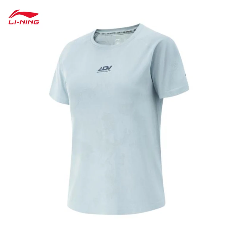 

LI-NING Профессиональная женская цельная тканая светоотражающая антибактериальная футболка с короткими рукавами серии для бега ATSV092
