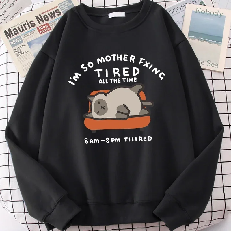 Let Me Have A Rest Cute Print Cartoons Men Women Hoodies Autumn Fashion Fleece Sweatshirts Clothing Crewneck Pullovers Hoody