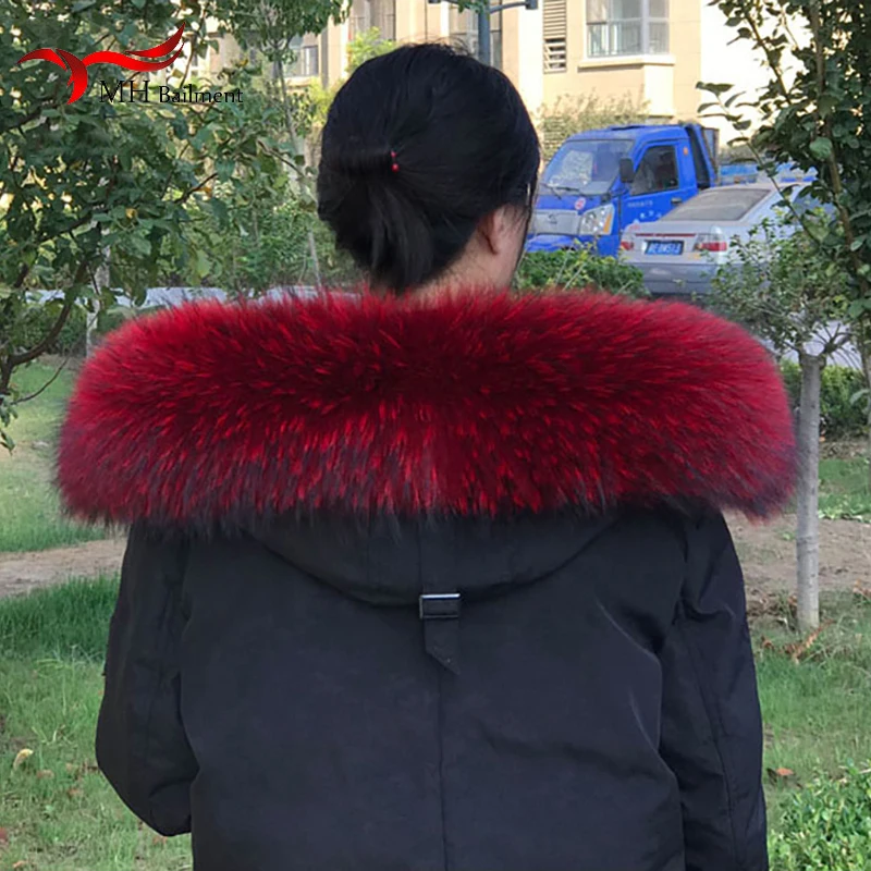 

Winter Women Real Raccoon Fur Collar Genuine 100% Natural Fox Scarf Neck Warm Fur Muffler Big Scarves Female Shawls And Wraps