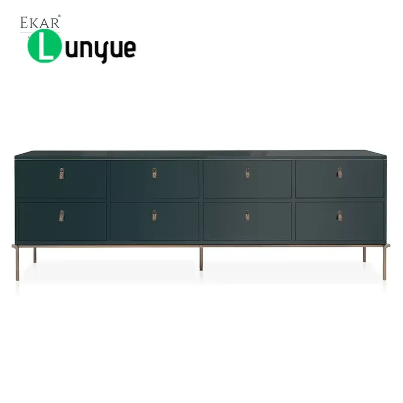 Modern Wooden TV Cabinet with Ample Storage Smooth Metal Legs Stylish Media Console Stand for Living Room Home Hotel
