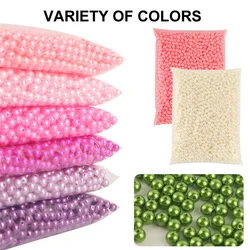 3mm-12mm Mix size Pure White/Pearl wtraight holes round imitation plastic pearl beads for needlework & Jewelry Making