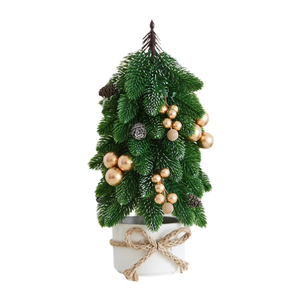 

Artificial Desktop Christmas Tree Decorative Mini Christmas Tree Ornament with Berries Simulation Christmas Tree Potted Plants