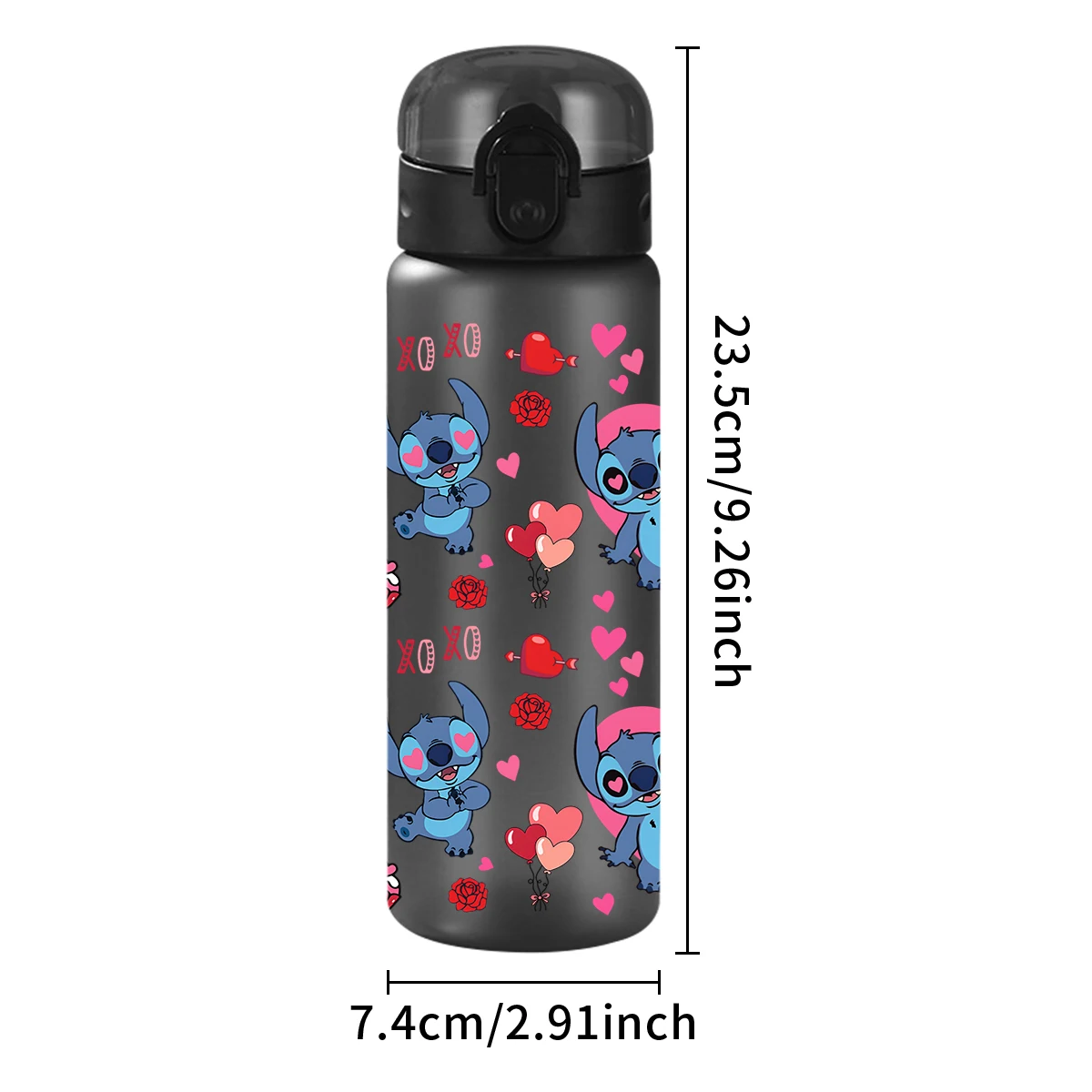 1Pc Rose/Stitch Gedrukt 26oz Plastic Waterfles, Outdoor Lekvrije Sportbeker voor Verjaardagscadeau/Kerstcadeau/Terug-tot-school Cadeau