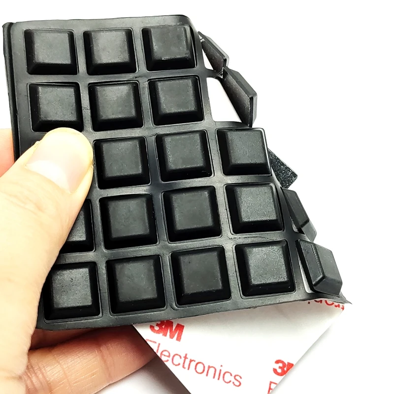 20 Grains 13x3mm Square Cabinet Door Bumper Self-adhesive Silicone Damper Pad Cushion for Kitchen Door Stop Furniture Hardware