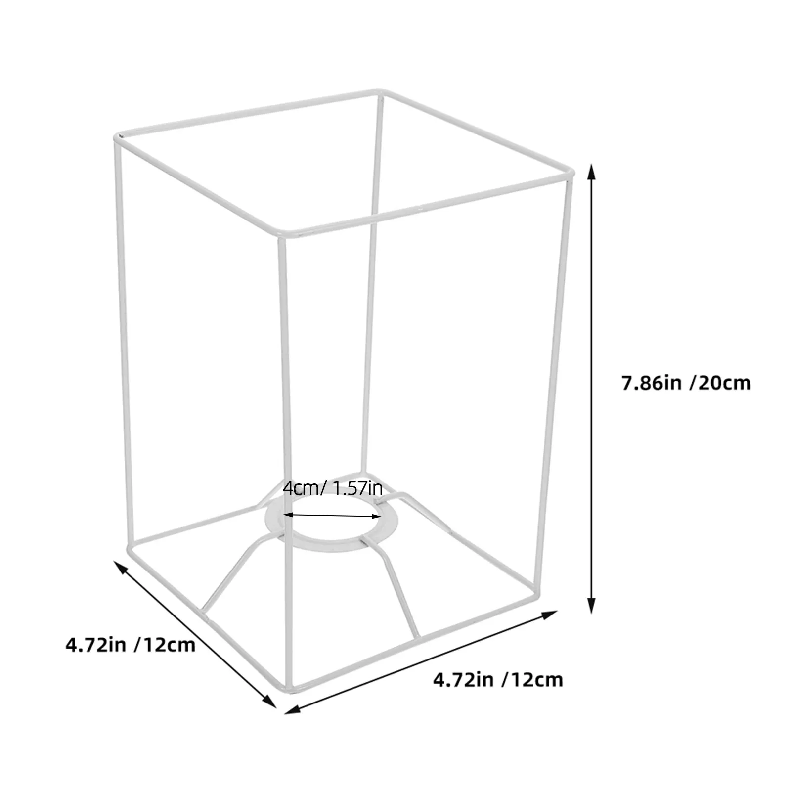 2Pcs Lampshade Frame Handmade Iron Wire DIY Square Lamp Shade Cage Frame Table Pendant Lamp Light Accessories 7.87x4.72 Inch